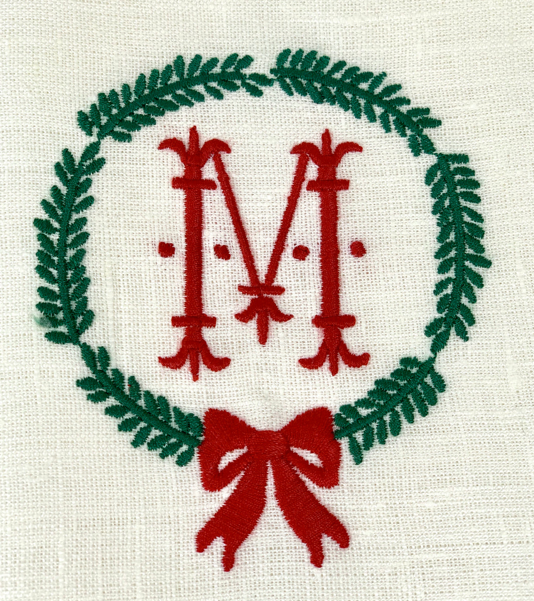 ROMAN WREATH GUEST TOWEL The Linen Shop, New Canaan