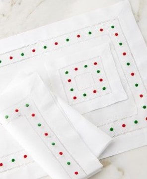 CHRISTMAS DOT NAPKINS Set of 12