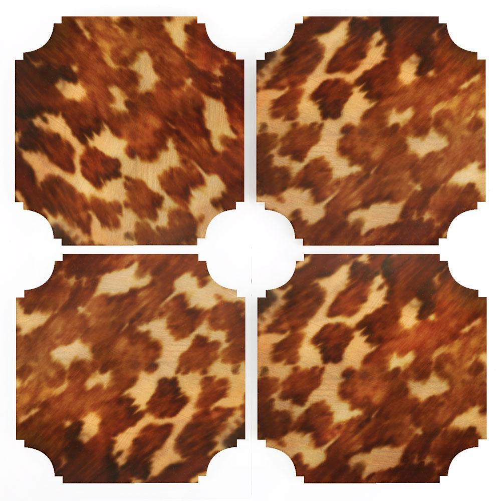 TORTOISE LUCITE COASTER SET